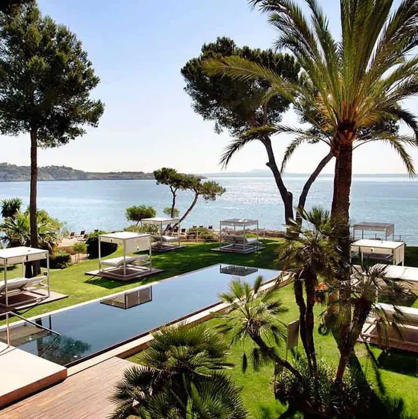 Seafront hotel pool and gardens in Magaluf