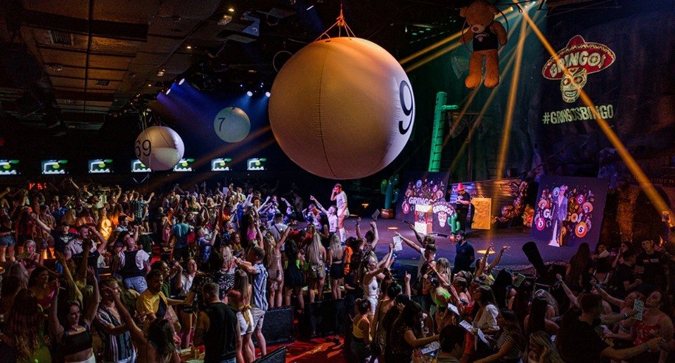 crowd of ravers at Gringos Bingo Magaluf